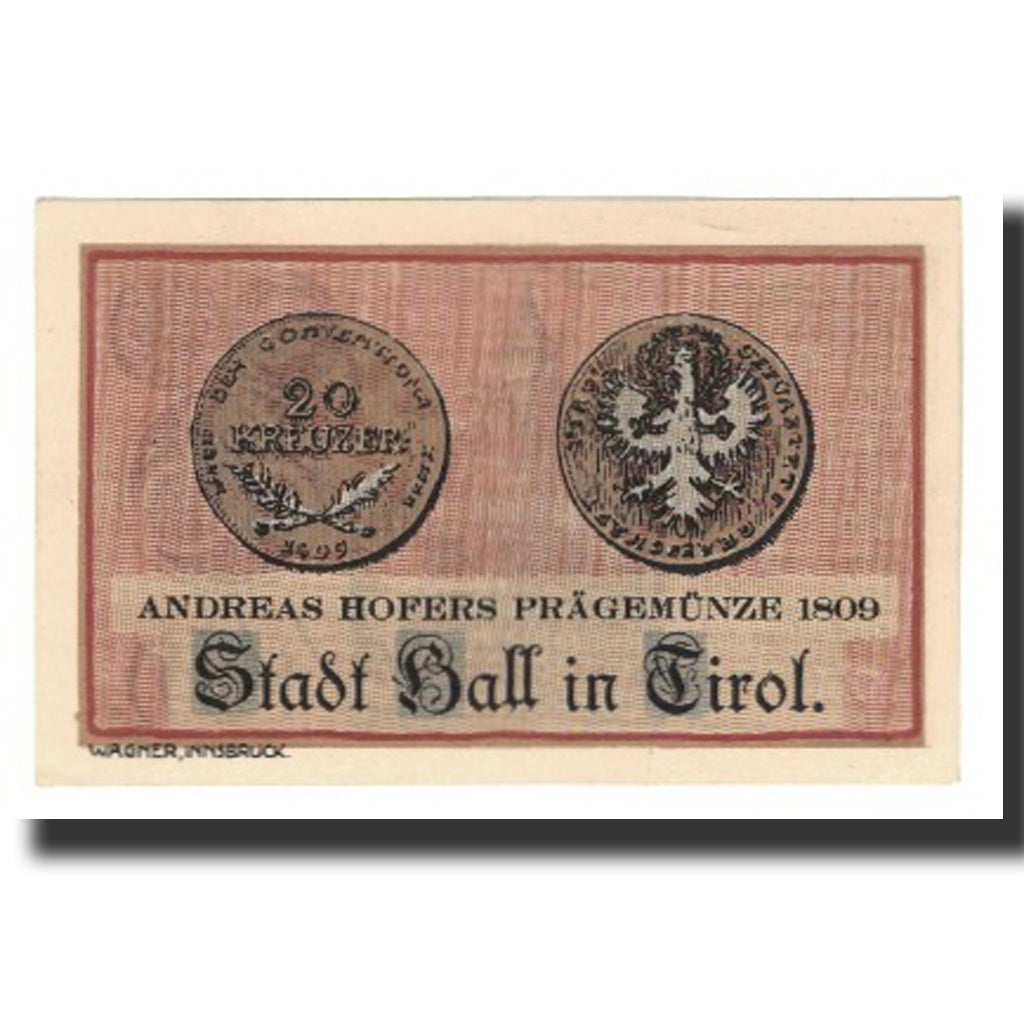 Banknote, Austria, Hall In Tirol Stadtgemeinde, 40 Heller, Monnaie, 1920