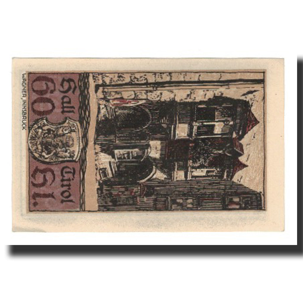 Banknote, Austria, Hall In Tirol Stadtgemeinde, 60 Heller, Batiment, 1920