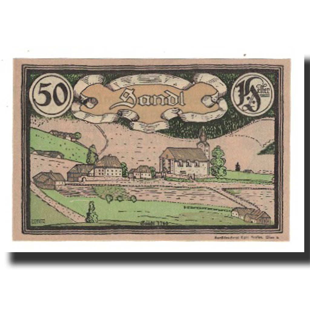 Billete, Austria, Sandl O.Ö. Gemeinde, 50 Heller, Texte, 1920, 1920-12-31, EBC