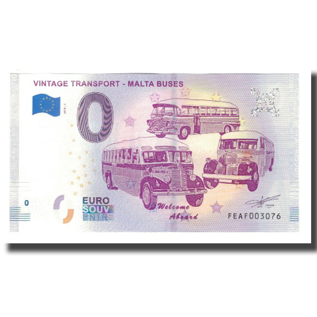 Malte, Billet Touristique - 0 Euro, Malta - Vintage Transport - Malta Buses
