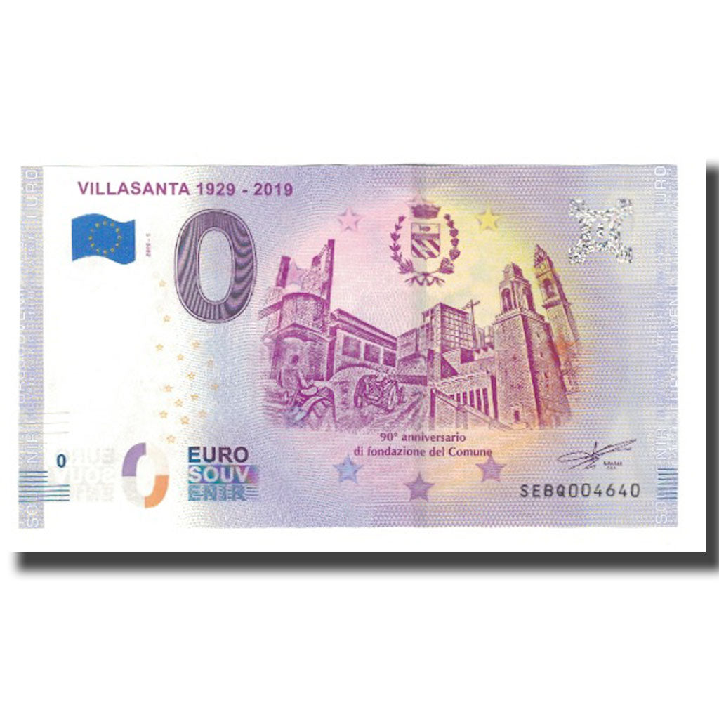 Italien, Tourist Banknote - 0 Euro, Italy - Villasanta - 90eme Anniversaire de