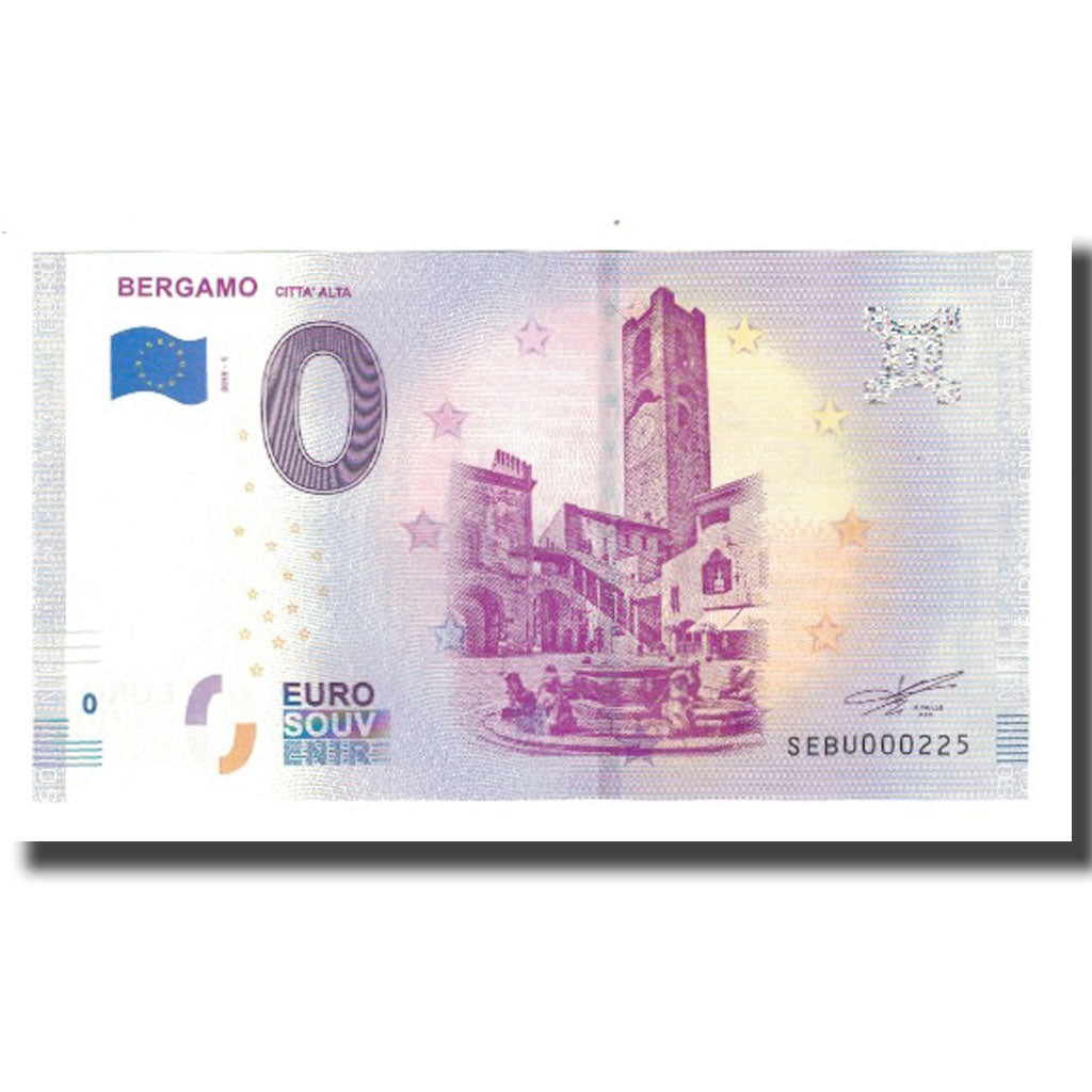 Italia, Tourist Banknote - 0 Euro, Italy - Bergamo - La Citta Alta - Quartier