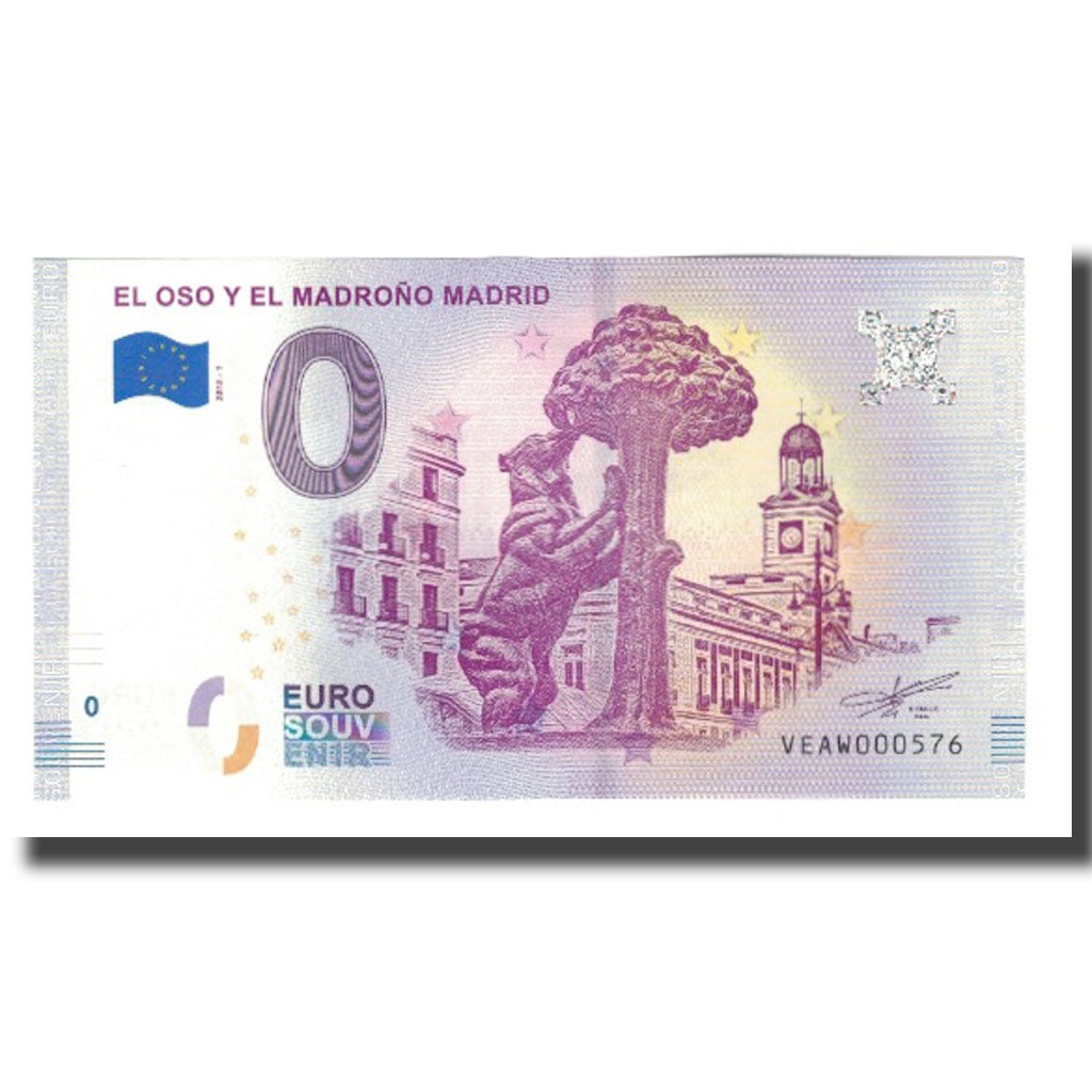 Spain, Tourist Banknote - 0 Euro, Spain - Madrid - La Statue de l'Ours et de