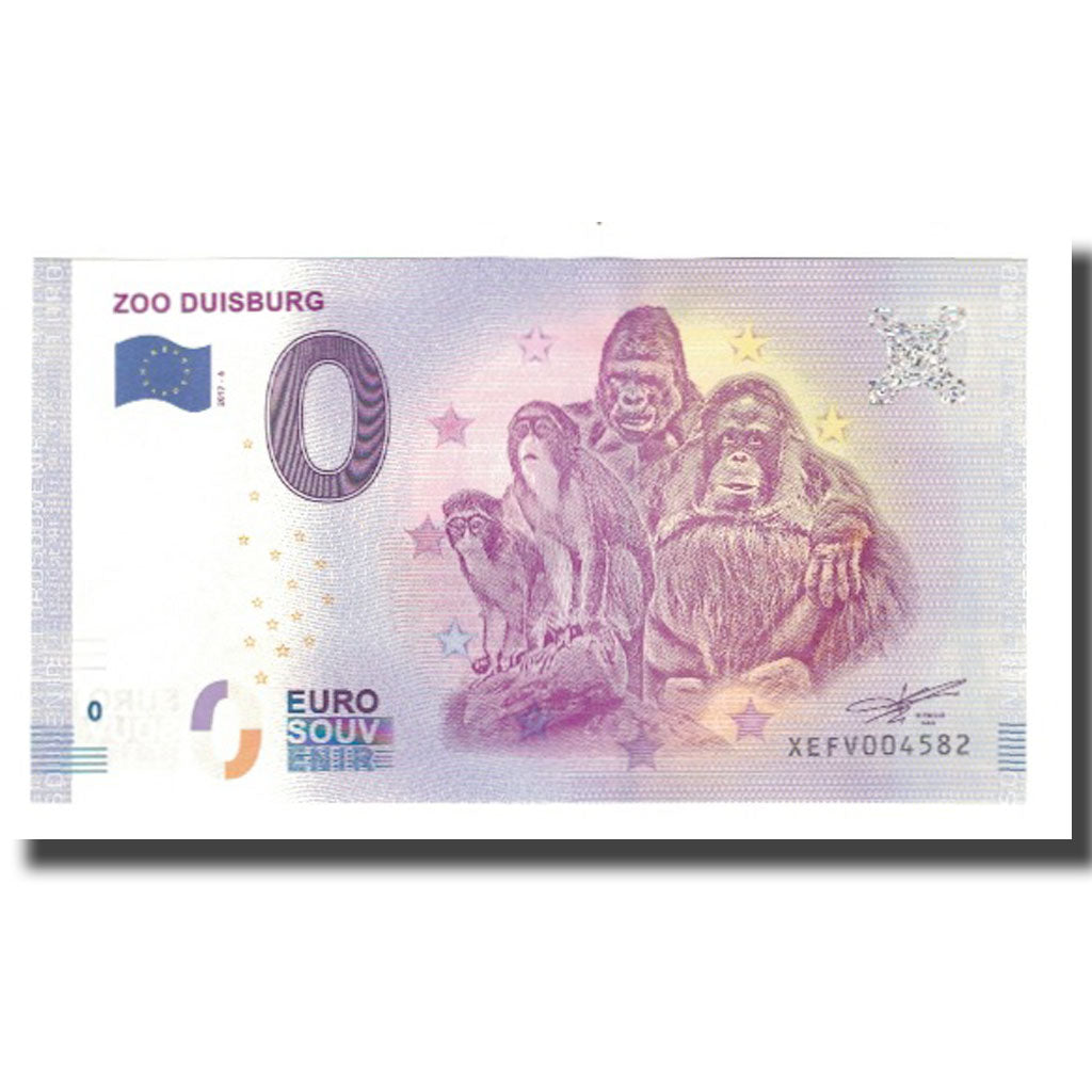 Niemcy, Tourist Banknote - 0 Euro, Germany - Duisburg - Le Zoo de Duisbourg -