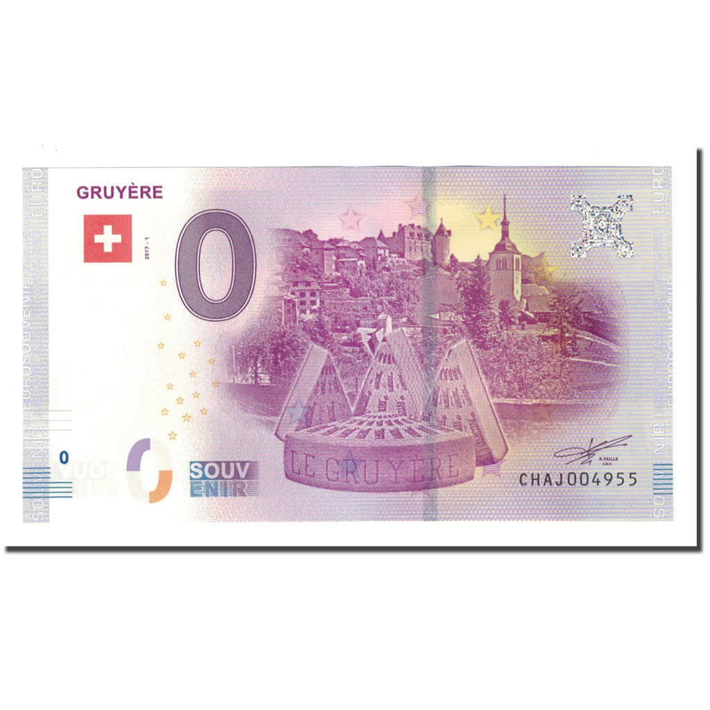 Schweiz, Tourist Banknote - 0 Euro, Switzerland - Gruyère - Ville Médiévale -