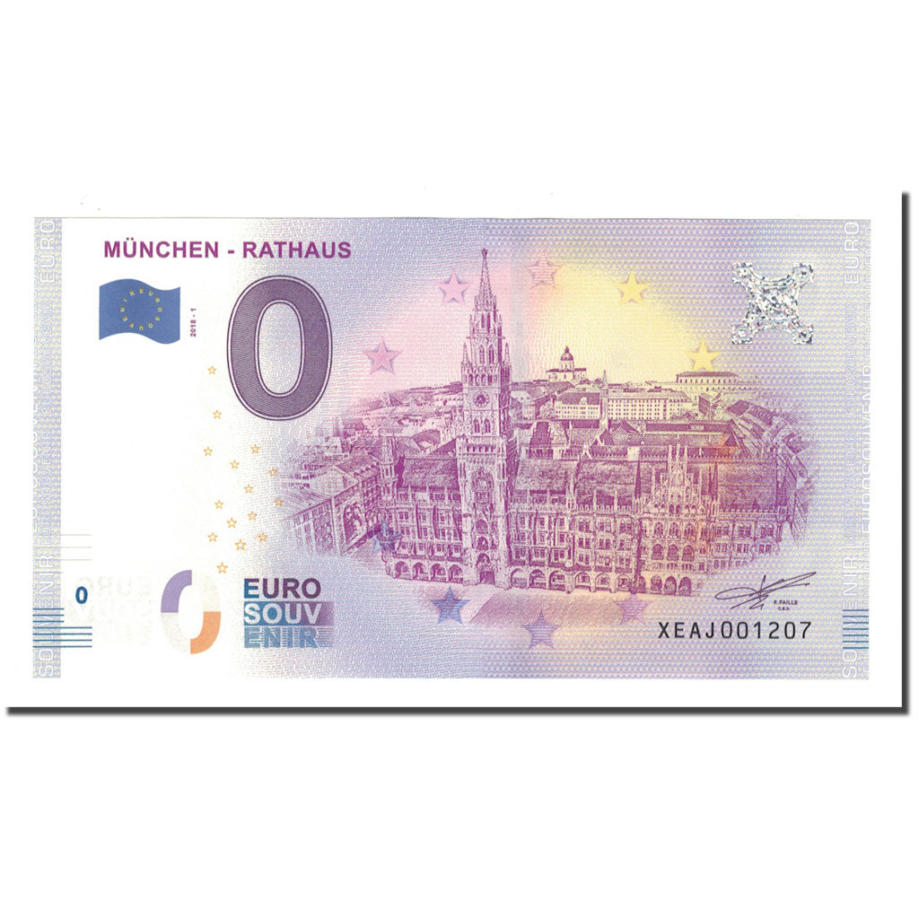 Germany, Tourist Banknote - 0 Euro, Germany - München - Rathaus - Nouvel Hôtel
