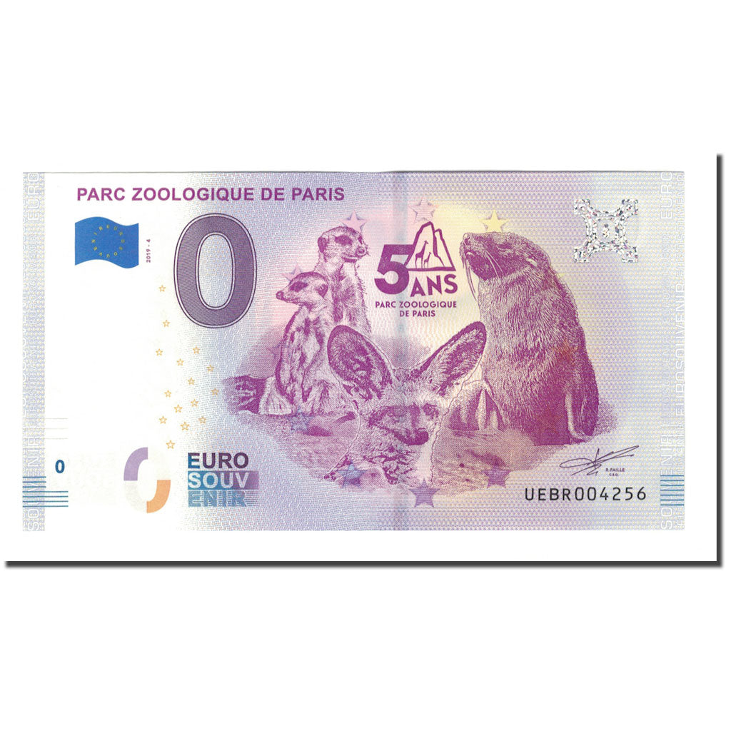 France, Tourist Banknote - 0 Euro, 75/ Paris - Parc Zoologique de Paris - Zoo de