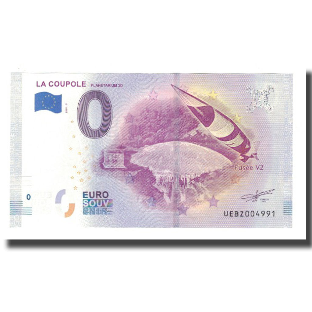 France, Tourist Banknote - 0 Euro, 62/ Wizernes - La Coupole, Centre d'Histoire
