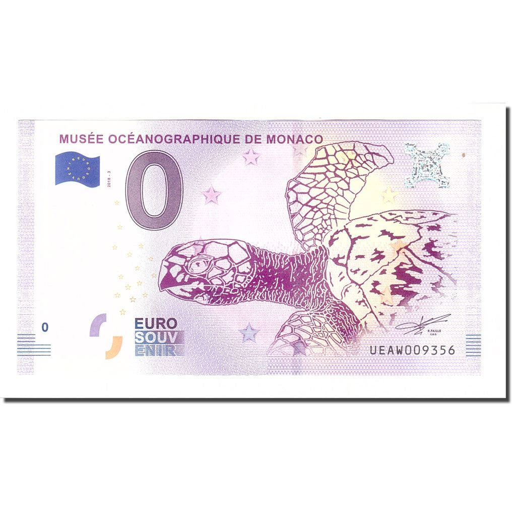 Mónaco, Tourist Banknote - 0 Euro, 98/ Monaco - Musée Océanographique de