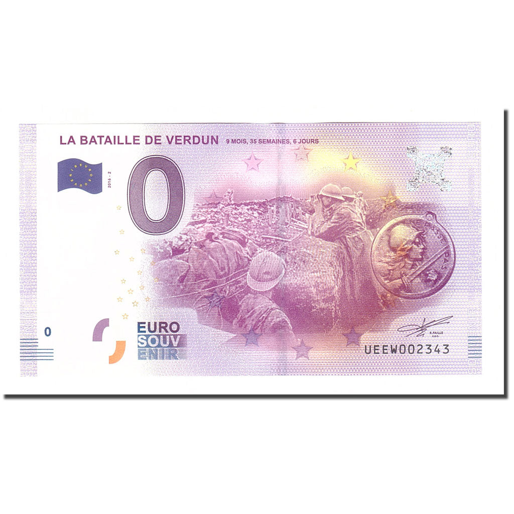 Francja, Tourist Banknote - 0 Euro, 55/ Verdun - Bataille de Verdun - 9 mois, 35