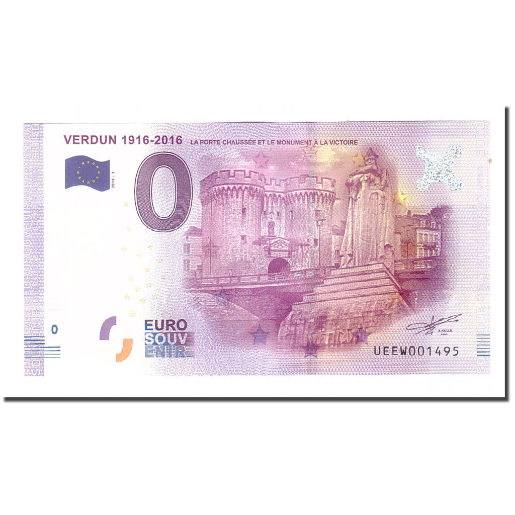 Frankreich, Tourist Banknote - 0 Euro, 55/ Verdun - Centenaire de la Bataille de