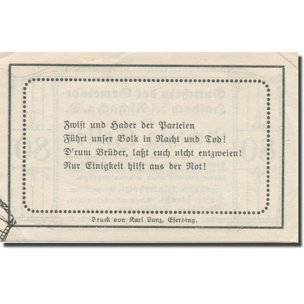 Banknote, Austria, Haibach Bei Aschach a.d. O.Ö. Gemeinde, 80 Heller, Texte
