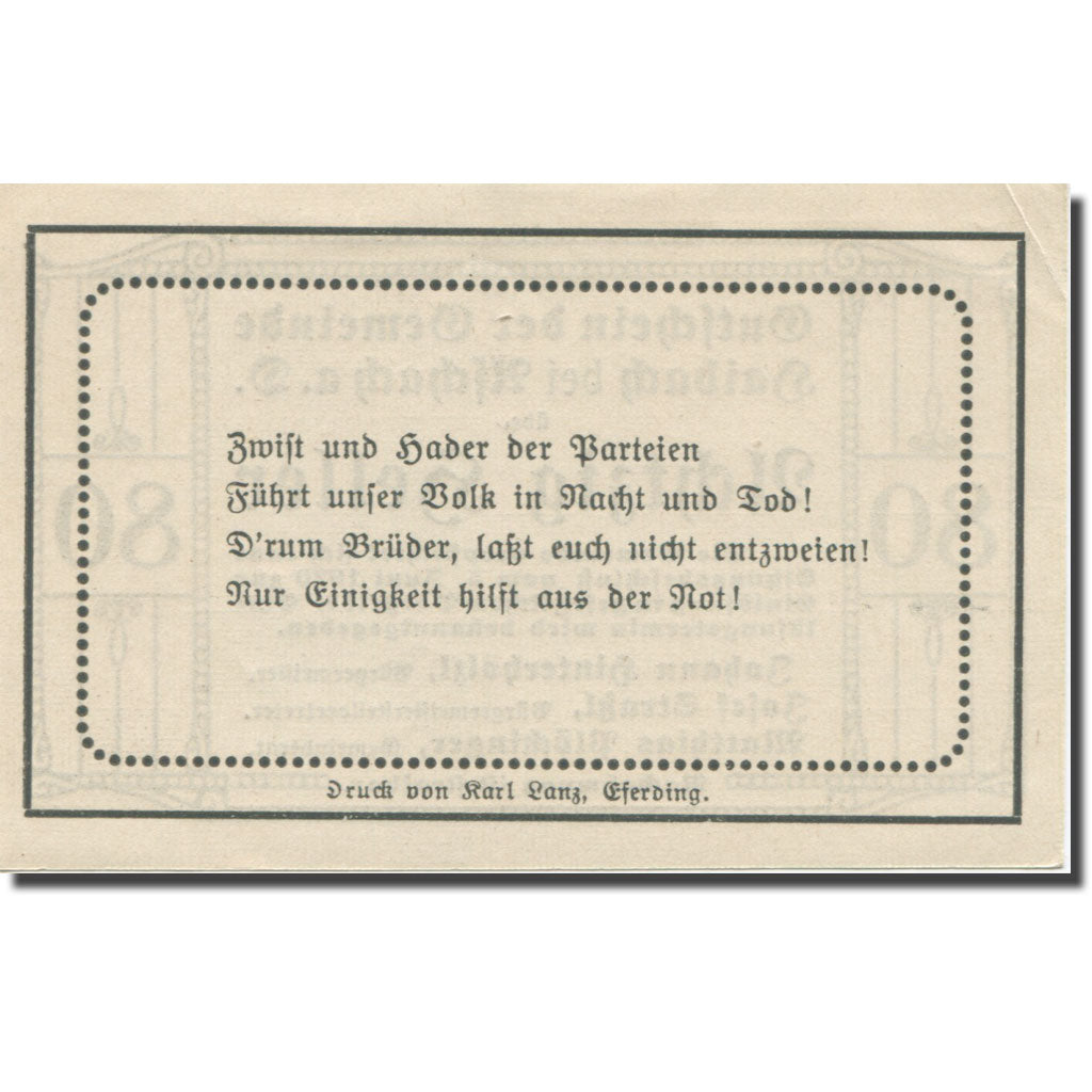 Banknote, Austria, Haibach Bei Aschach a.d. O.Ö. Gemeinde, 80 Heller, texte 1