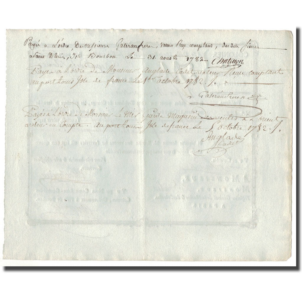 Frankreich, Traite, Colonies, Isle de Bourbon, 6895 Livres Tournois, 1782, VZ