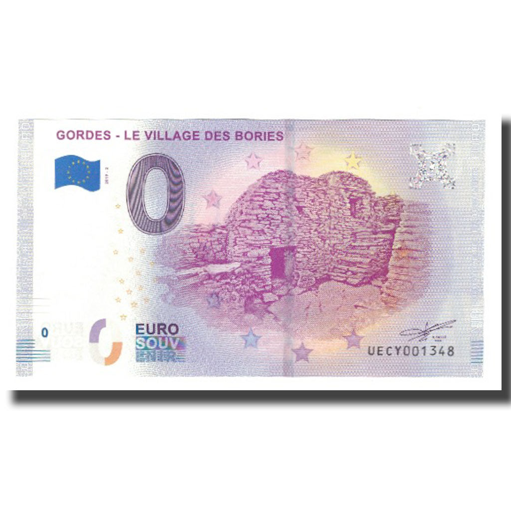 Francia, Tourist Banknote - 0 Euro, 84/ Village des Bories - Gordes, 2019, FDC