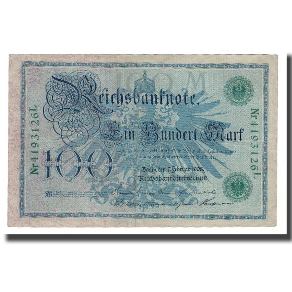 Banknote, Germany, 100 Mark, 1908, 1908-02-07, KM:34, EF(40-45)