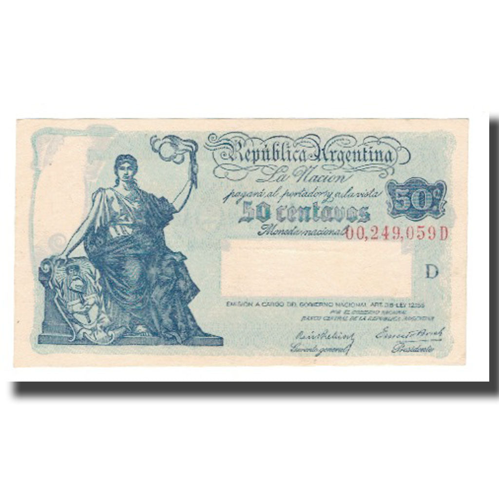 Billete, 50 Centavos, Undated (1942-48), Argentina, KM:250b, EBC
