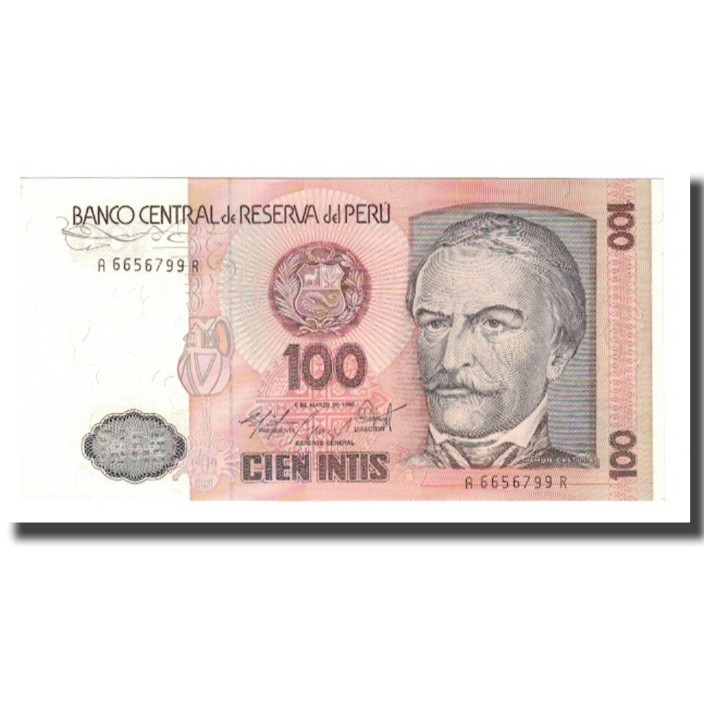 Banknot, Peru, 100 Intis, 1986, 1986-03-06, KM:132b, UNC(65-70)