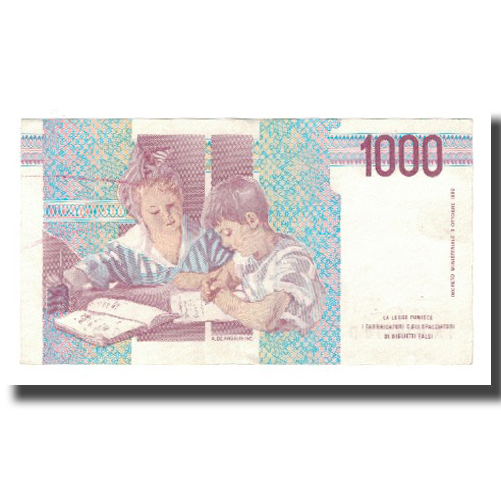 Banknote, Italy, 1000 Lire, D.1990, KM:114a, UNC(65-70)