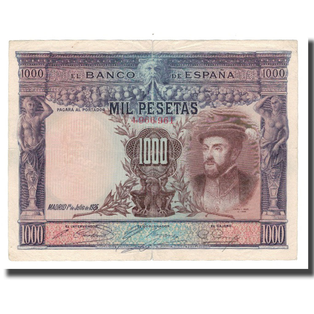 Billete, 1000 Pesetas, 1925, España, 1925-07-01, KM:70c, MBC