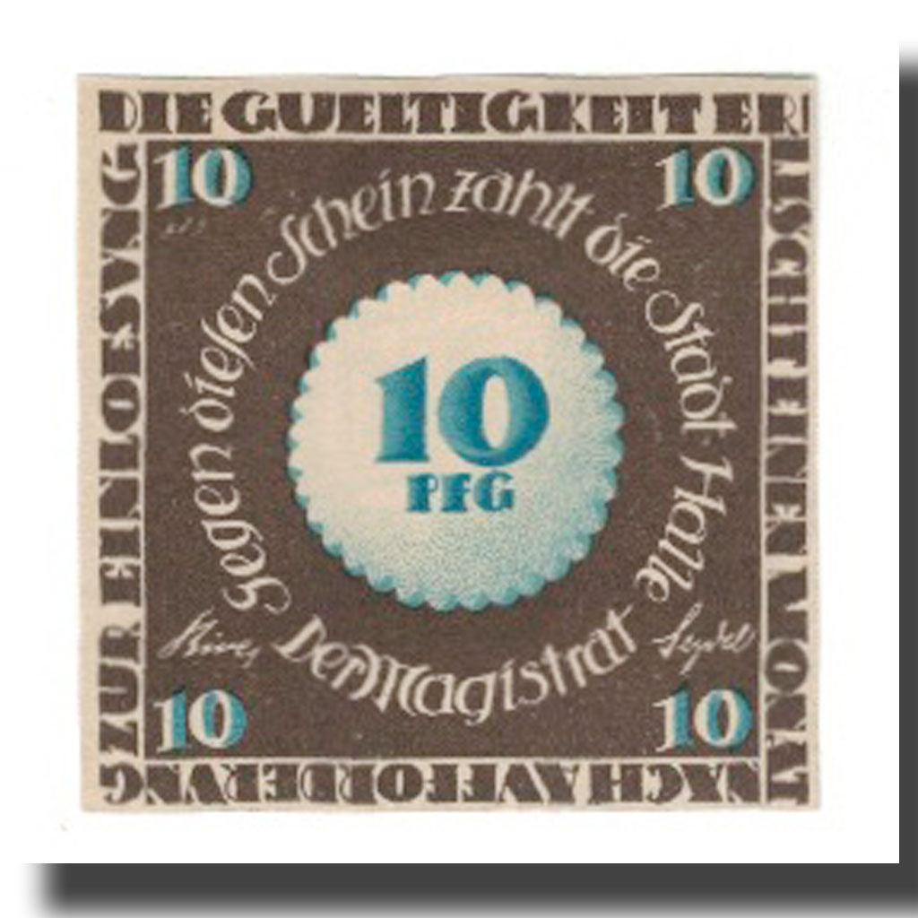 Banknote, Germany, Halle a.d. Saale Stadt, 10 Pfennig, Batiment, undated (1921)