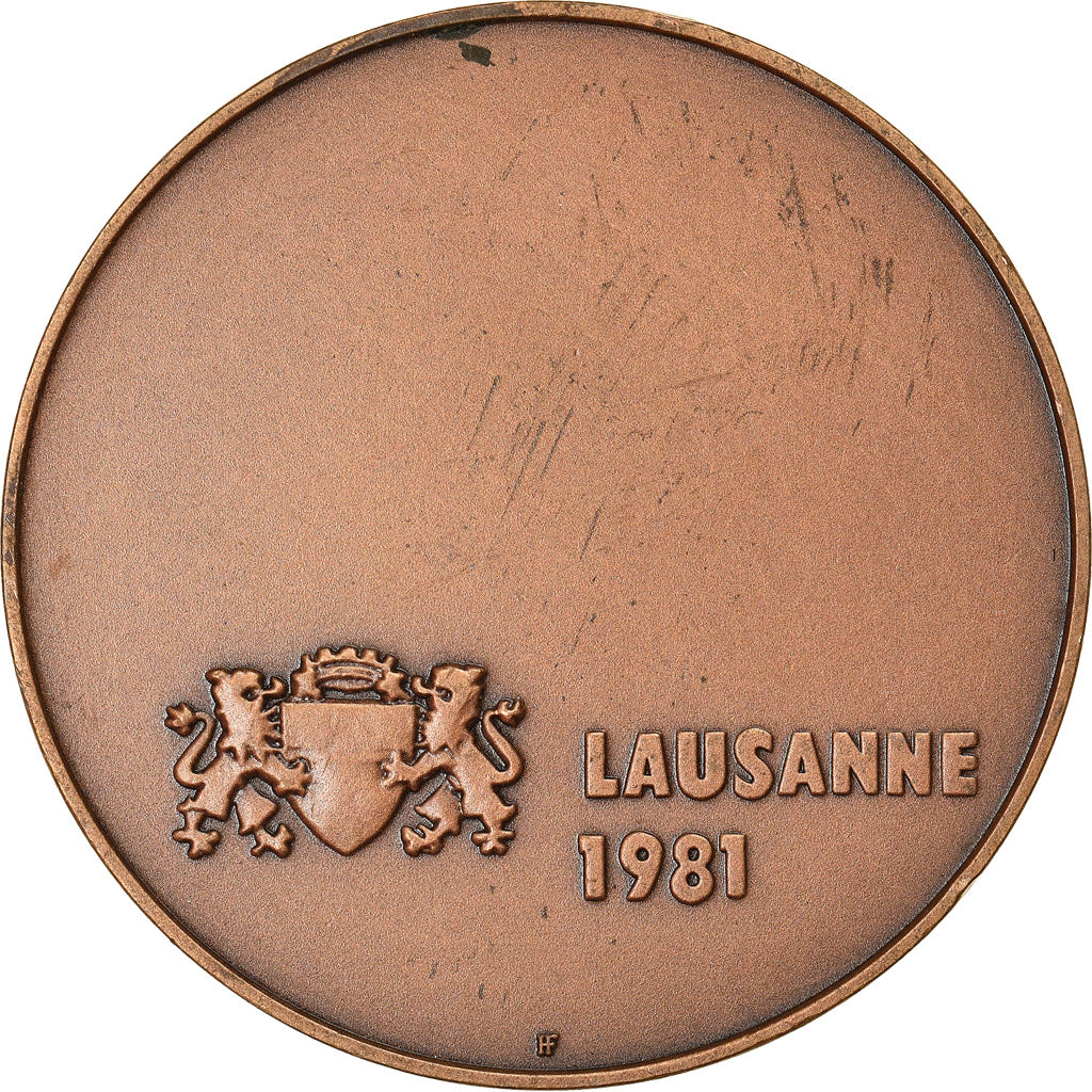 Suisse, Médaille, Ville de Lausanne, 1981, Barman, SUP, Cuivre