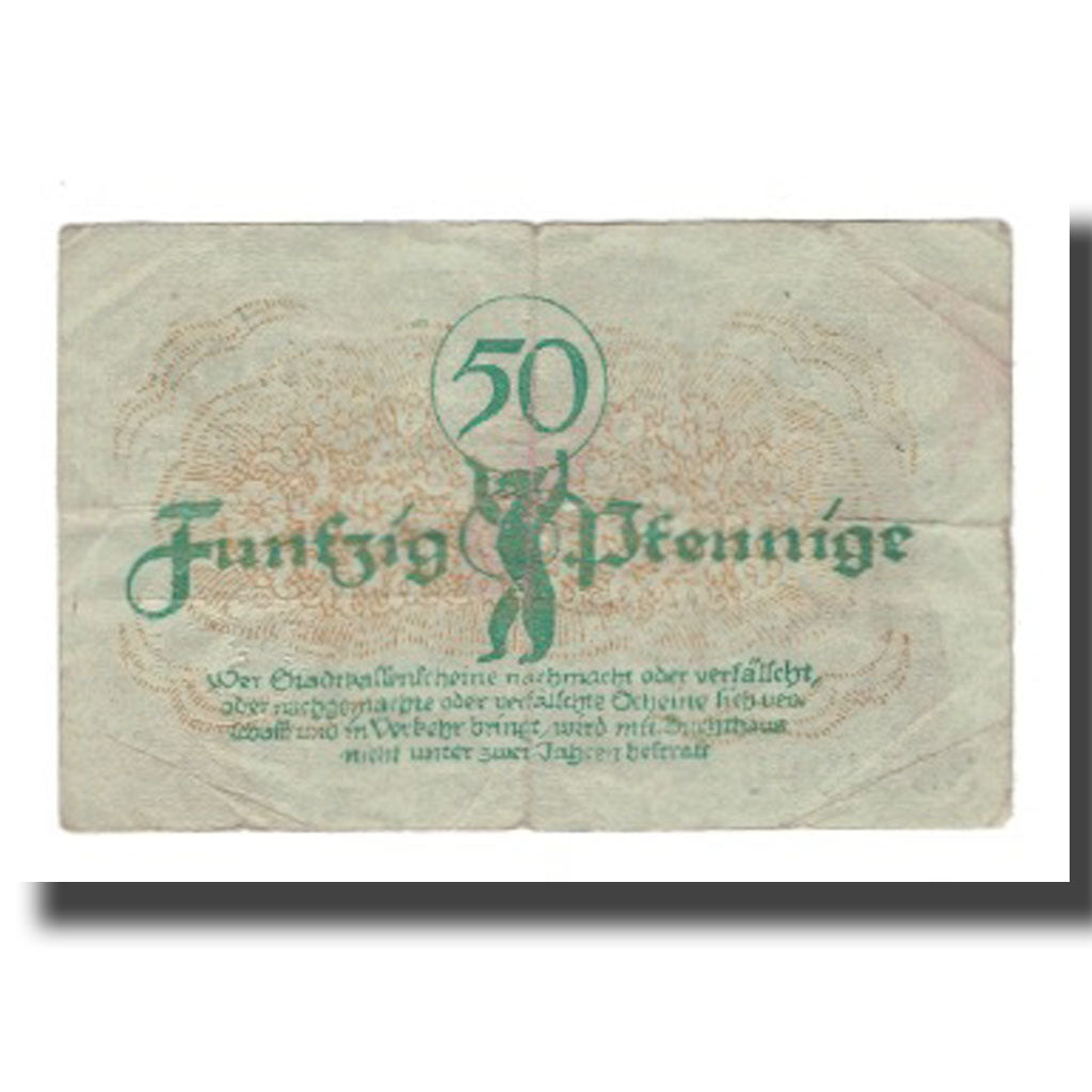 Nota, Alemanha, Berlin Stadt, 50 Pfennig, valeur faciale 1, 1919, 1919-02-01