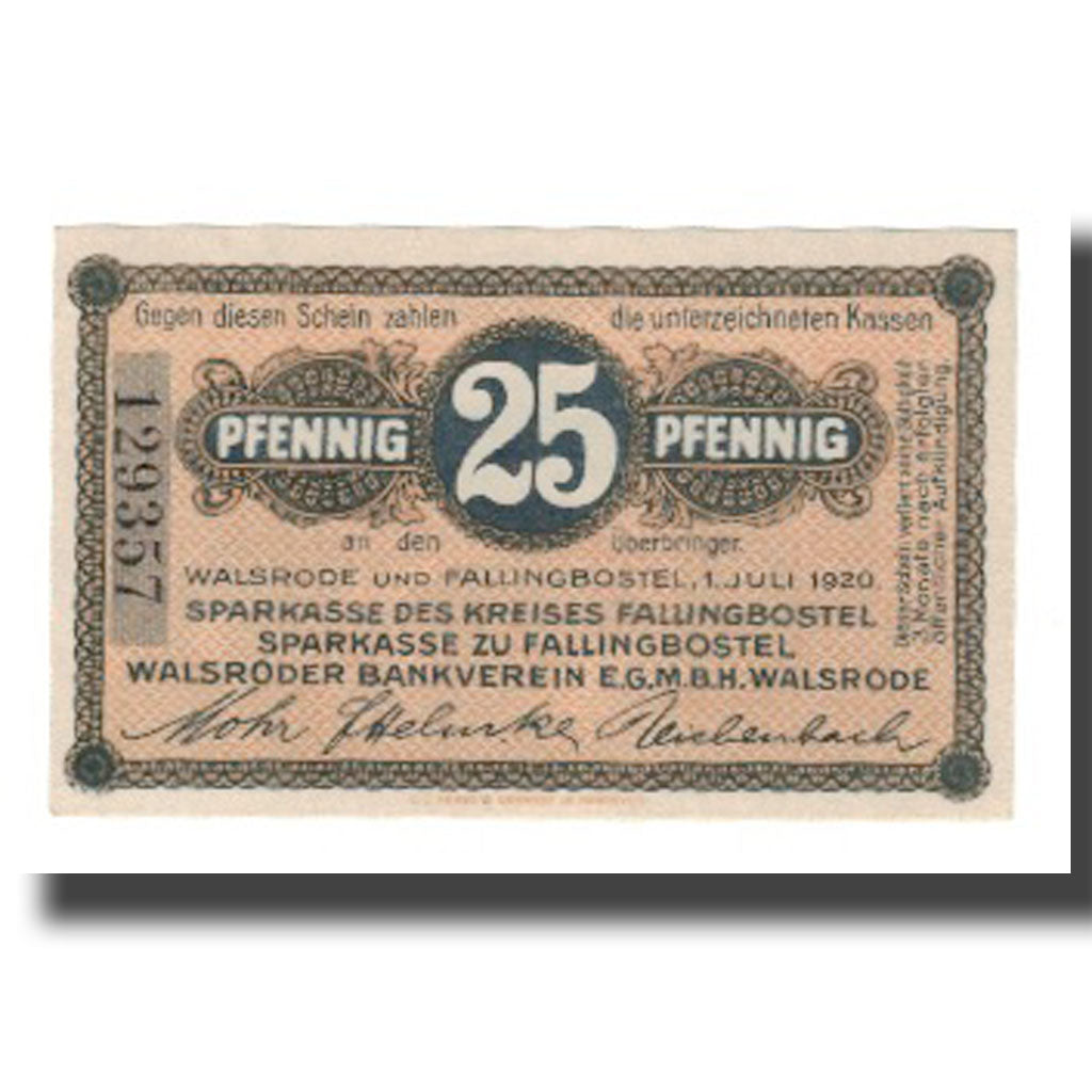 Billet, Allemagne, Fallingbostel und Walsrode Sparkassen und Vereine, 25