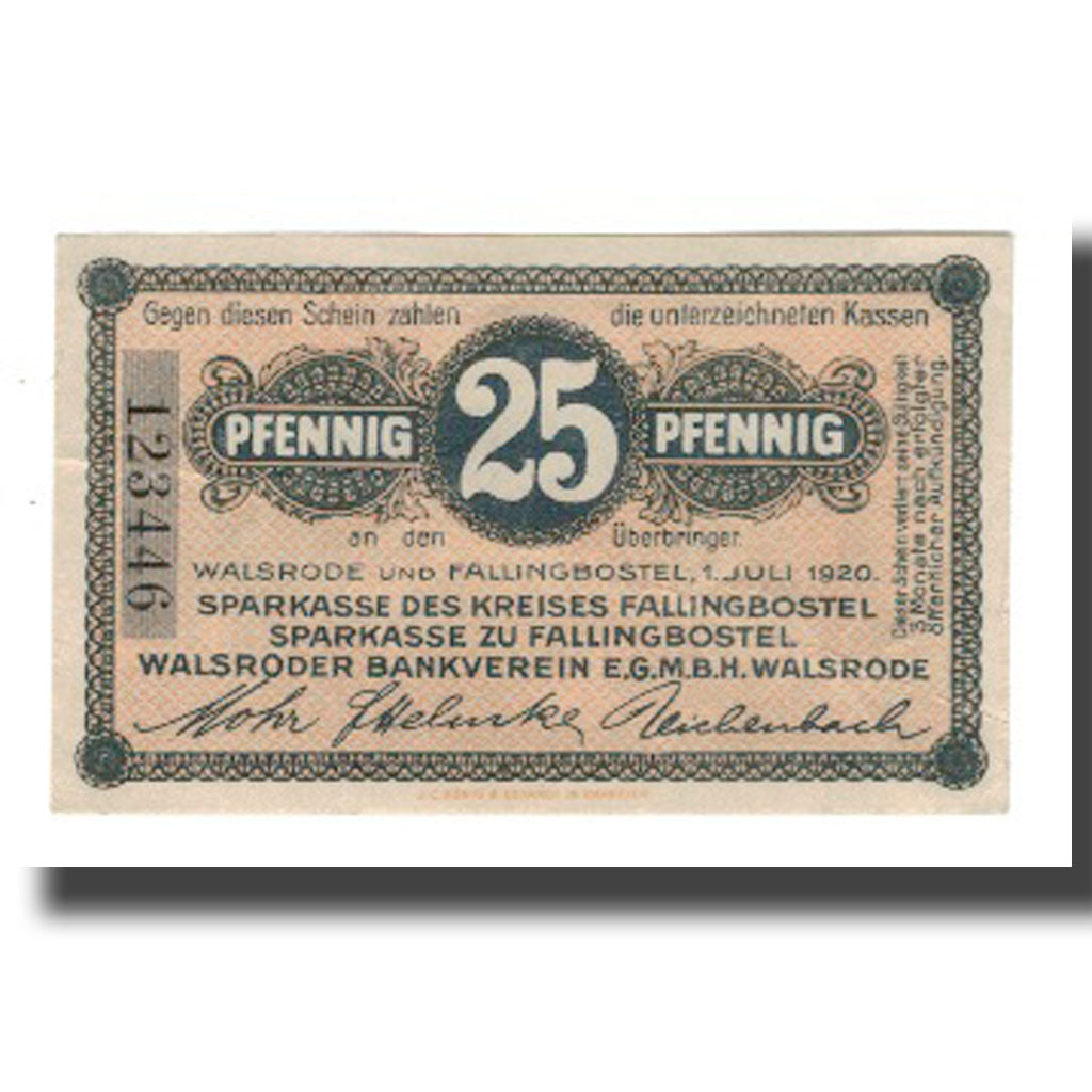Banconote, Germania, Fallingbostel und Walsrode Sparkassen und Vereine, 25