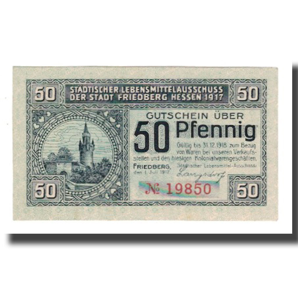 Geldschein, Deutschland, Friedberg Städtischer Lebensmittelausschuß, 50