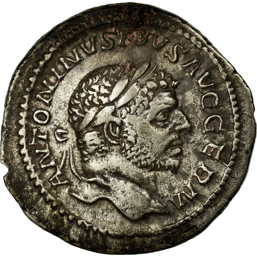 Moneta, Caracalla, Denarius, AU(50-53), Srebro, Cohen:345