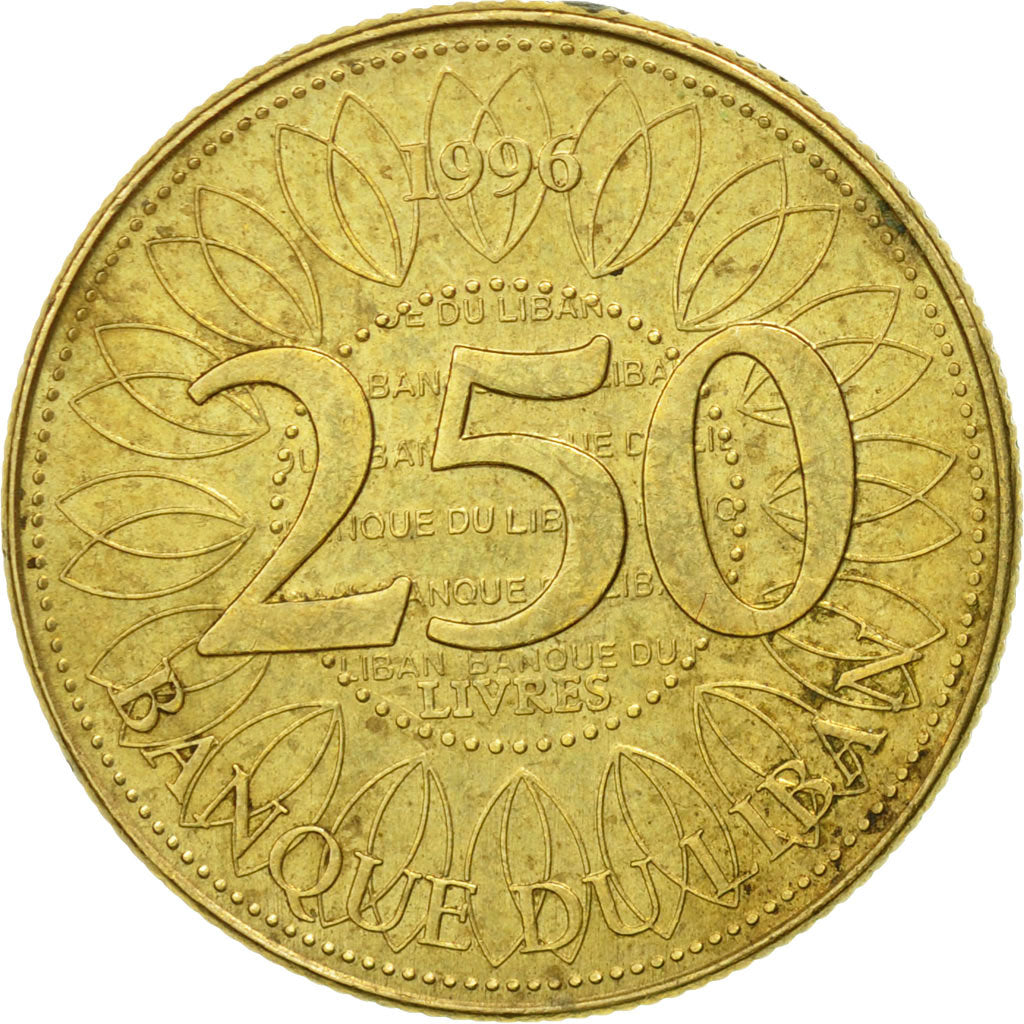 Monnaie, Lebanon, 250 Livres, 1996, TB+, Aluminum-Bronze, KM:36