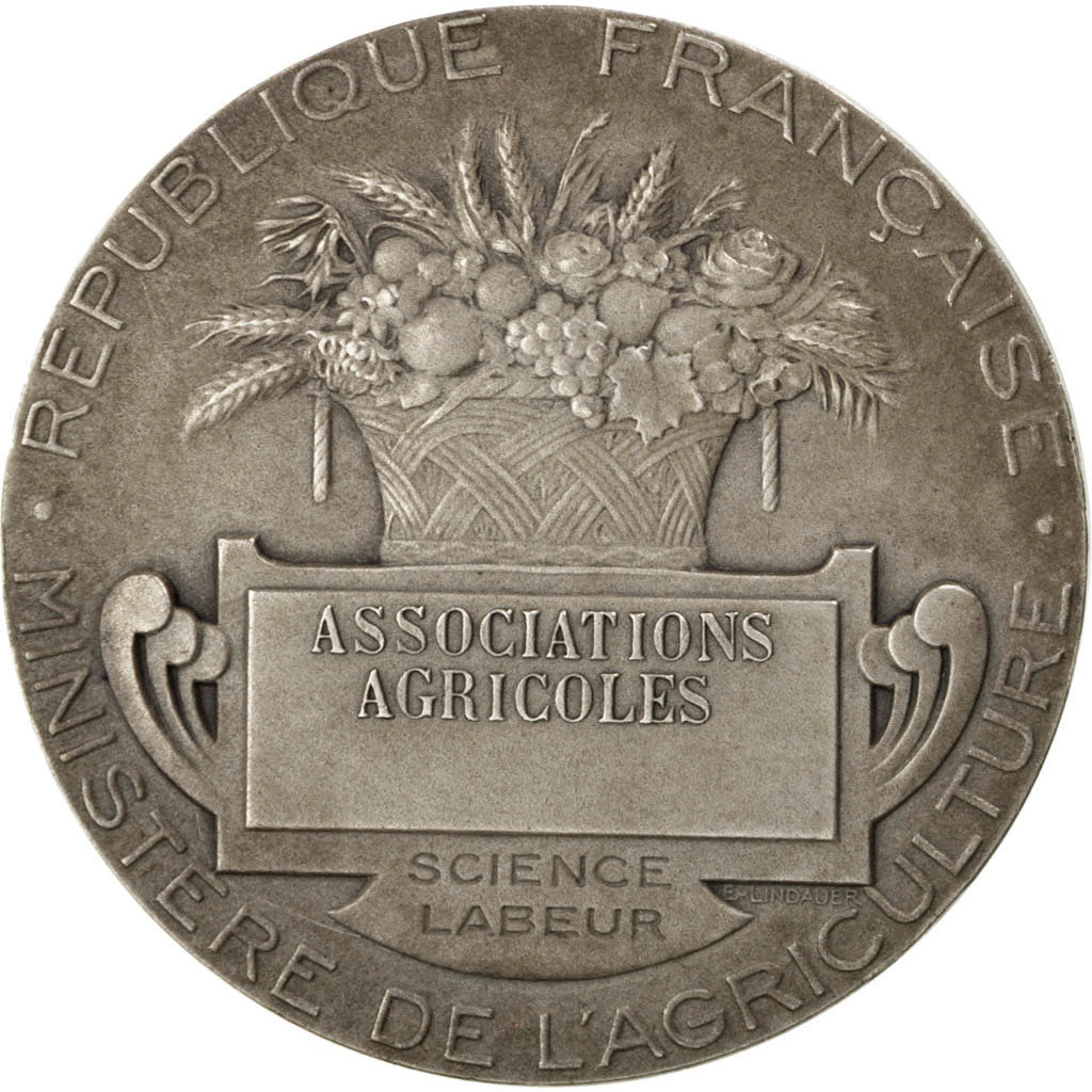 Francia, Medal, French Third Republic, Business & industry, EBC, Plata