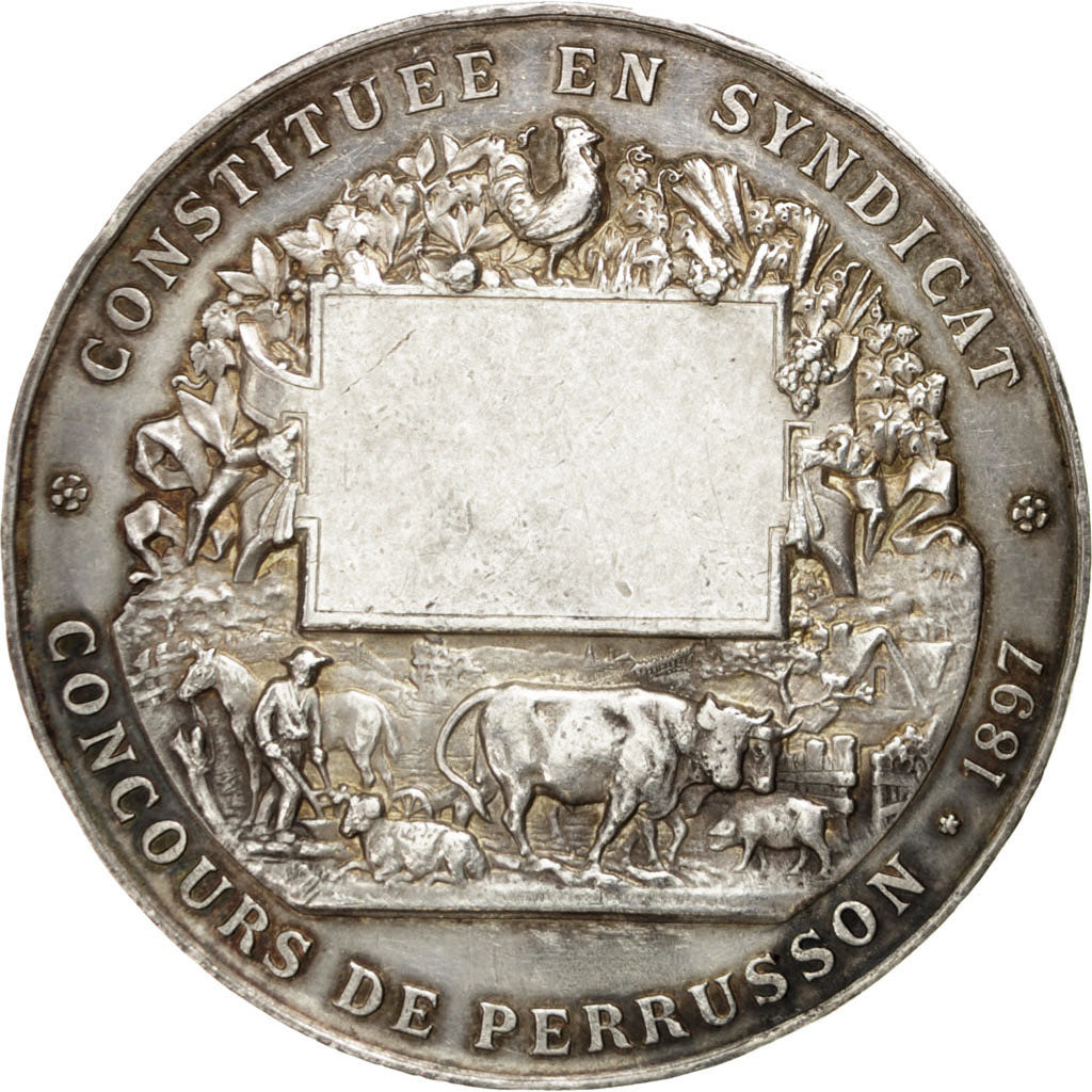 Francja, Medal, Trzecia Republika Francuska, Biznes i przemysł, AU(50-53)