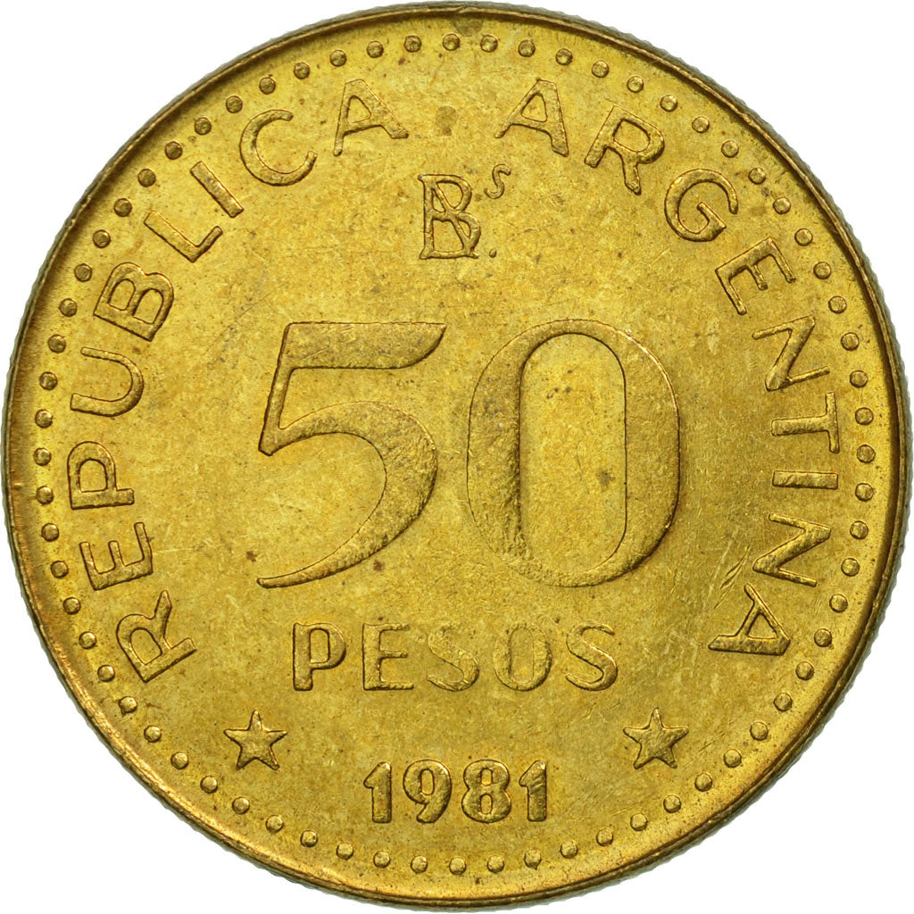 Monnaie, Argentine, 50 Pesos, 1981, TB+, Brass Clad Steel, KM:83a