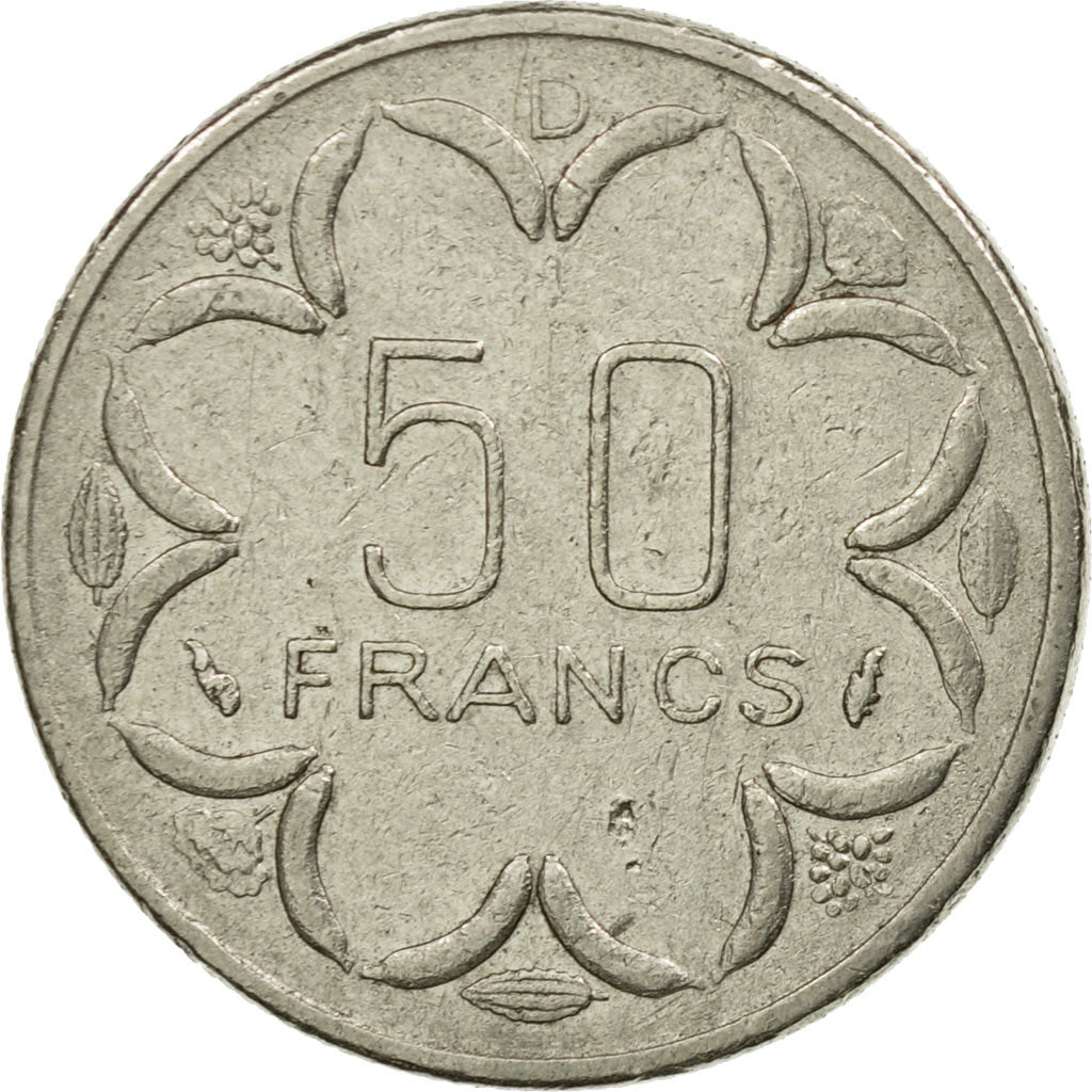 Moneta, Stati dell’Africa centrale, 50 Francs, 1985, Paris, BB, Nichel, KM:11