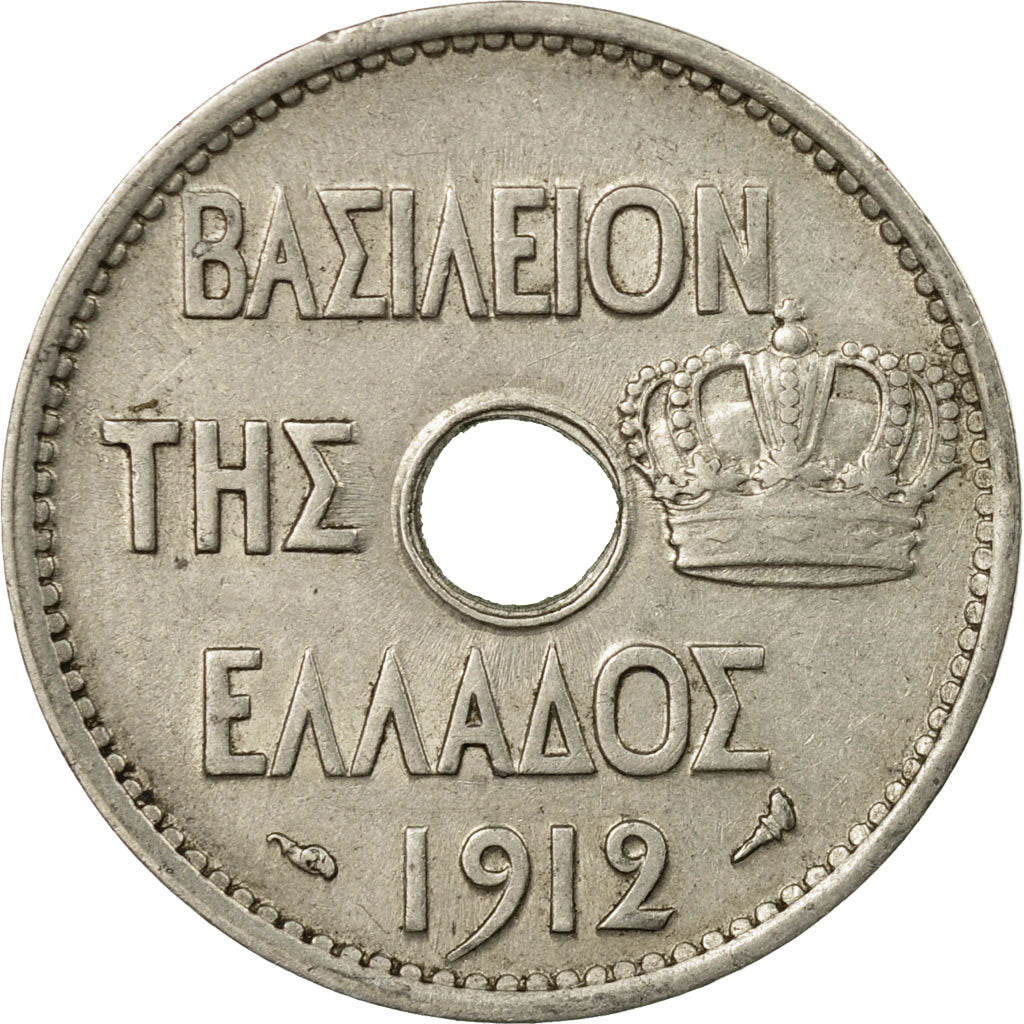 Coin, Greece, George I, 10 Lepta, 1912, VF(30-35), Nickel, KM:63