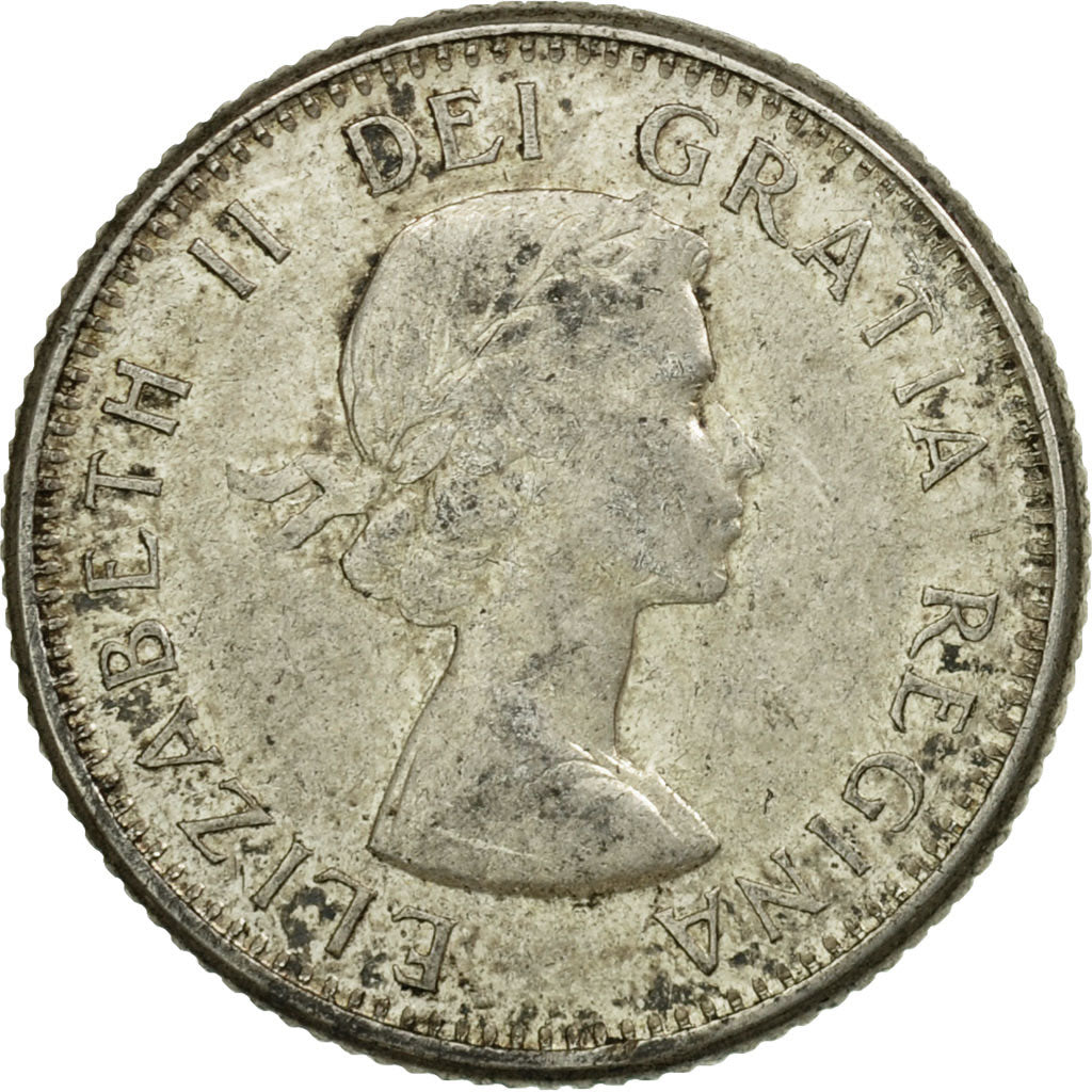 Coin, Canada, Elizabeth II, 10 Cents, 1960, Royal Canadian Mint, Ottawa