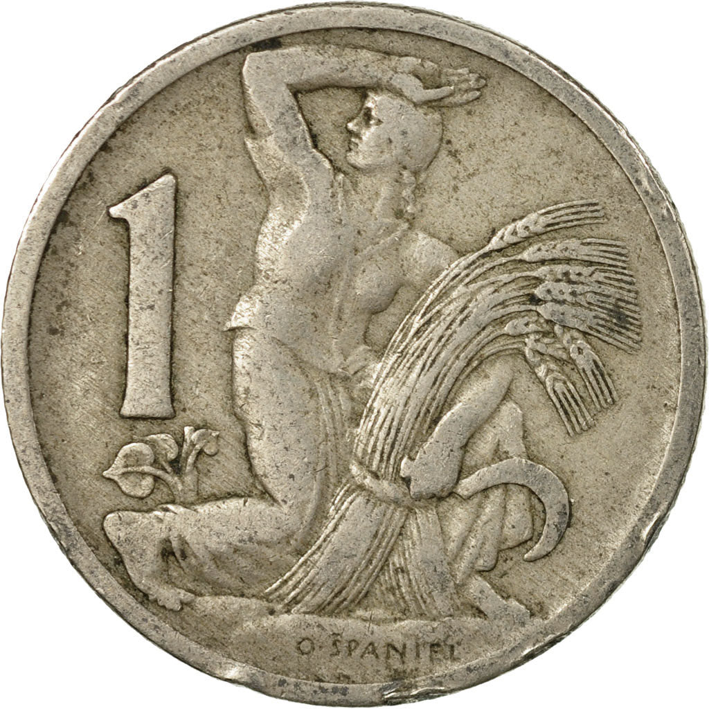 Moneta, Czechosłowacja, Koruna, 1922, VF(20-25), Miedź-Nikiel, KM:4