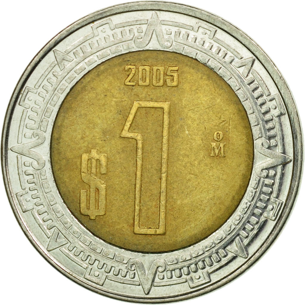 Moneta, Messico, Peso, 2005, Mexico City, MB+, Bi-metallico, KM:603