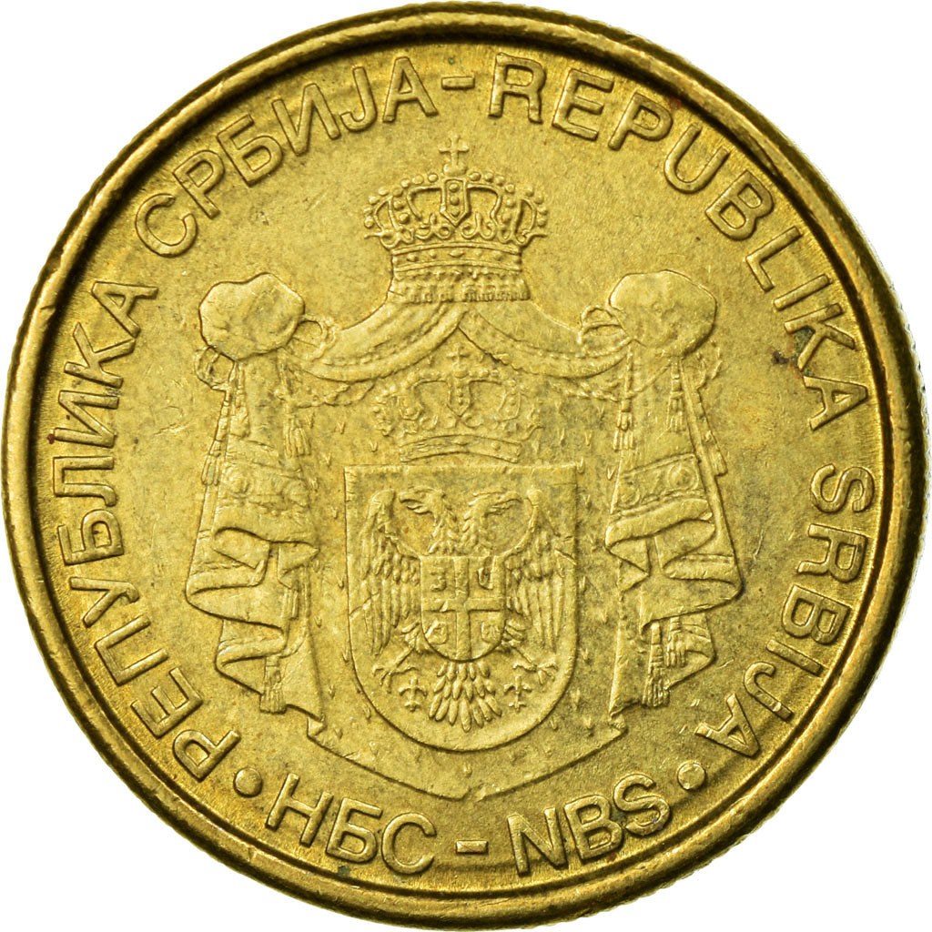 Coin, Serbia, 2 Dinara, 2006, VF(30-35), Nickel-brass, KM:46