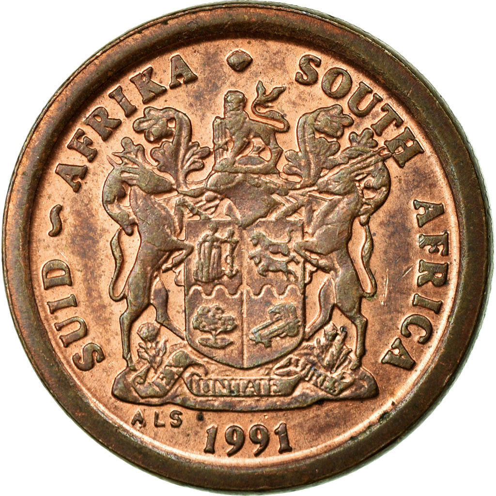 Monnaie, Afrique du Sud, 2 Cents, 1991, TTB, Copper Plated Steel, KM:133