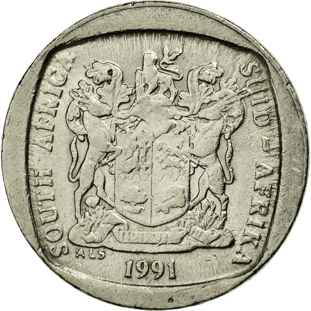 Monnaie, Afrique du Sud, Rand, 1991, TTB, Nickel Plated Copper, KM:138