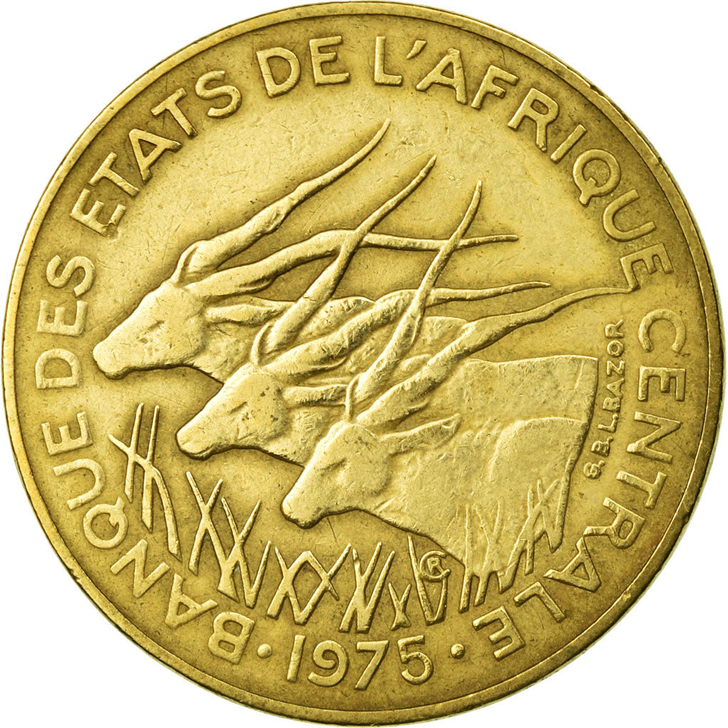 Coin, Central African States, 10 Francs, 1975, Paris, EF(40-45)
