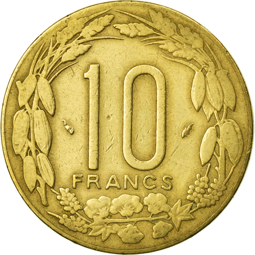 Coin, Central African States, 10 Francs, 1975, Paris, EF(40-45)