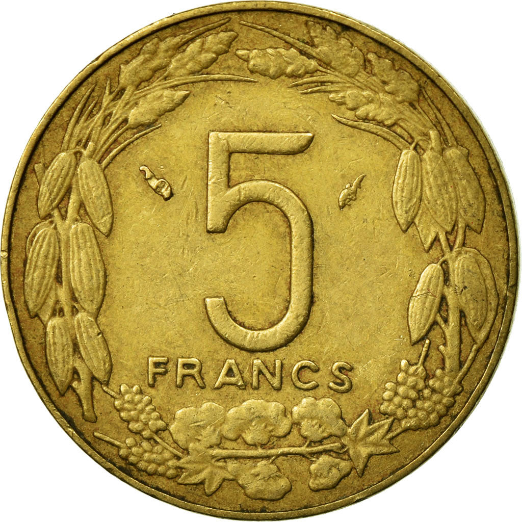 Coin, Central African States, 5 Francs, 1979, Paris, EF(40-45), Aluminum-Bronze