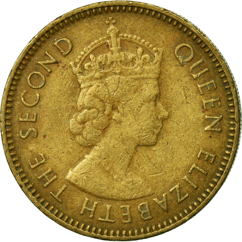 Coin, Hong Kong, Elizabeth II, 10 Cents, 1965, EF(40-45), Nickel-brass, KM:28.1