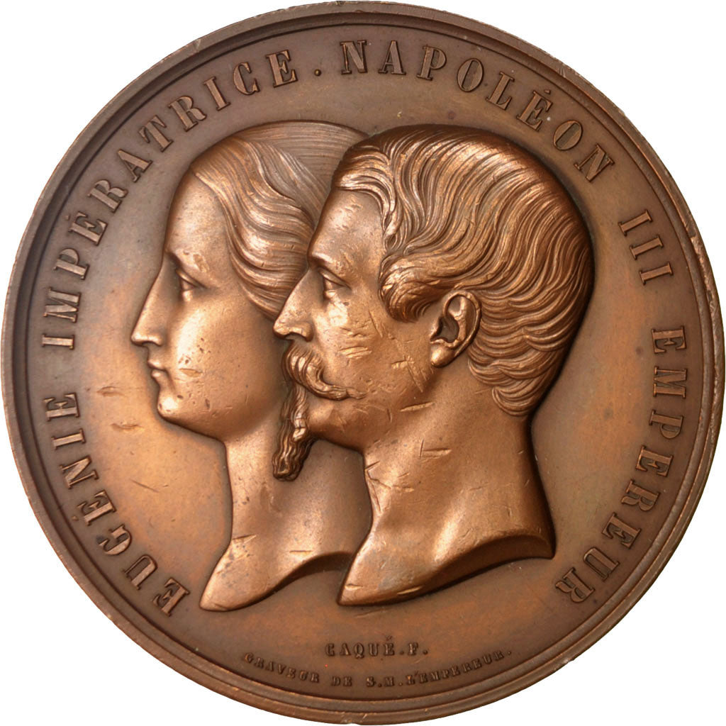 France, Medal, Second French Empire, Business & industry, Caqué, AU(50-53)