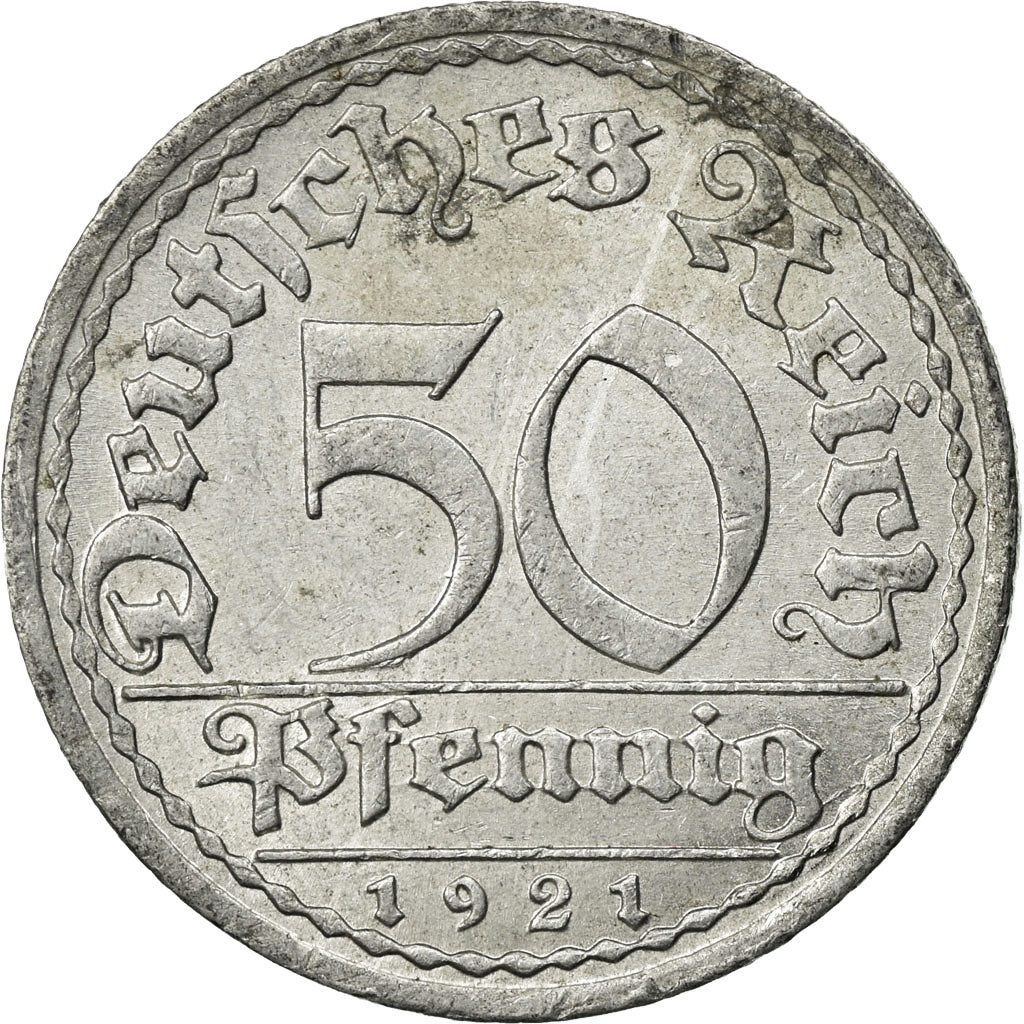Monnaie, Allemagne, République de Weimar, 50 Pfennig, 1921, Berlin, TTB