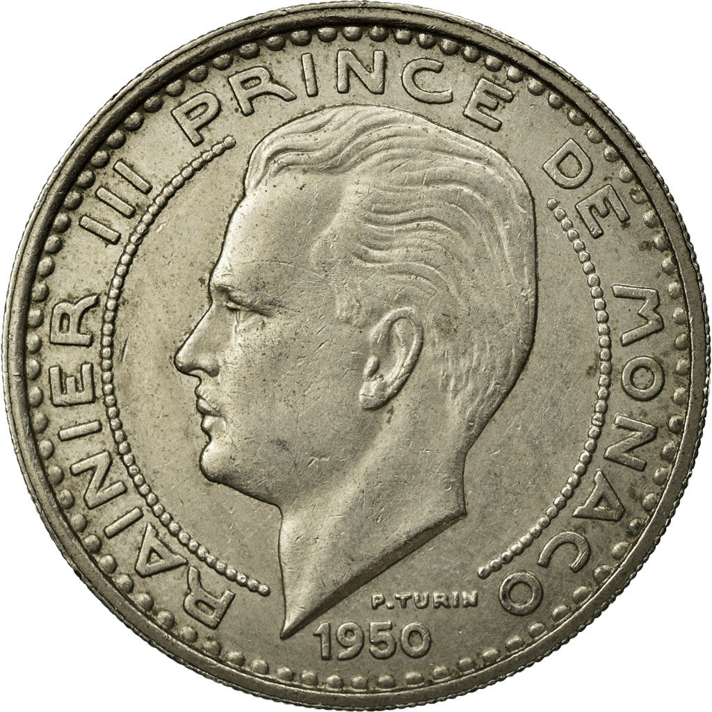 Coin, Monaco, Rainier III, 100 Francs, Cent, 1950, EF(40-45), Copper-nickel